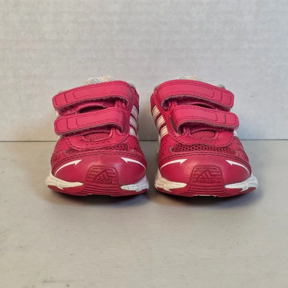 Adidas Adifast Baby Girls Toddler 4K Pink White Athletic Sneakers Hook Loop